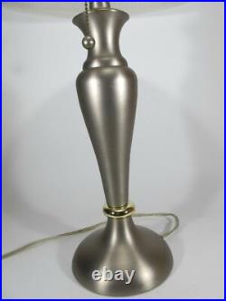 French Art Deco syle metal & glass table lamp # 521