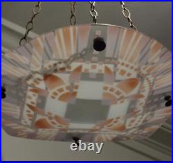 French antique Art Deco Painted Ceiling Lamp
