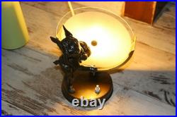 French art deco MEtal putti angel table lamp