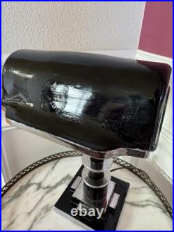 Genuine 1930s Machine Age / Art Deco Chrome And Lacquered Paint Desk Lamp