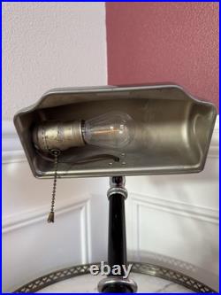 Genuine 1930s Machine Age / Art Deco Chrome And Lacquered Paint Desk Lamp