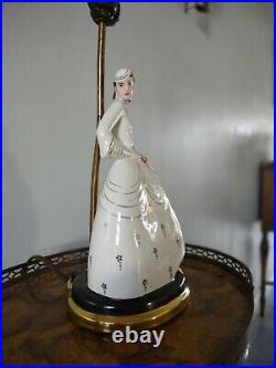 Genuine Antique Austrian Goldscheider Lorenzl Style Porcelain Art Deco lamp