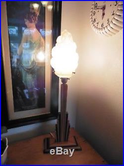 Genuine Period Piece Art Deco Glass Flame Lamp Shade
