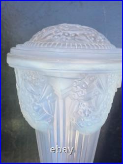 Georges Leleu/jehel Rare Night Light Opalescent Glass Art Deco 1931 Ht. 27cm