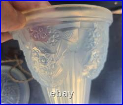 Georges Leleu/jehel Rare Night Light Opalescent Glass Art Deco 1931 Ht. 27cm