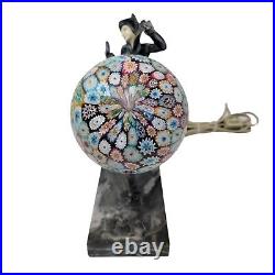 Gerdago Pixie Harlequin Figural Lamp Millefiori Art Deco Glass Italy Globe Shade