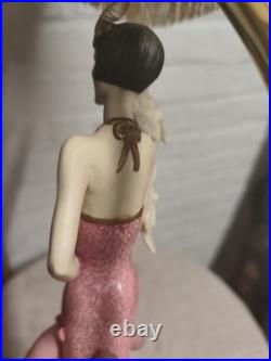 Giuseppe Armani Figurative Art Deco Lamp Woman 1930s Fringe Shade