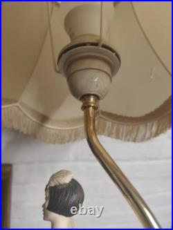 Giuseppe Armani Figurative Art Deco Lamp Woman 1930s Fringe Shade