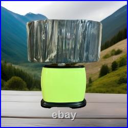 Gorgeous 21 Tall Art Deco Green Porcelain Table lamp Light