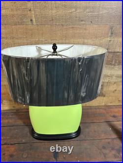 Gorgeous 21 Tall Art Deco Green Porcelain Table lamp Light