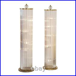 Grand Modern Art Deco Brass & Glass Rod Floor Lamps Timeless Elegance Lot