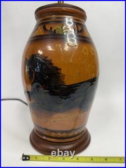 Greg Shooner Redware Pottery Jars Electric Table Lamp 24 Earthenware Signed B27