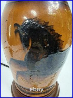 Greg Shooner Redware Pottery Jars Electric Table Lamp 24 Earthenware Signed B27