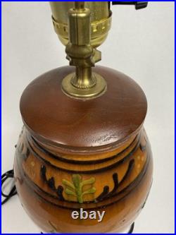Greg Shooner Redware Pottery Jars Electric Table Lamp 24 Earthenware Signed B27