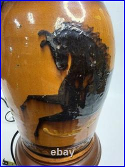 Greg Shooner Redware Pottery Jars Electric Table Lamp 24 Earthenware Signed B27