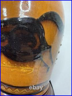 Greg Shooner Redware Pottery Jars Electric Table Lamp 24 Earthenware Signed B27