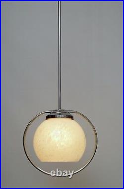 Große original Art Deco Bauhaus Sputnik Deckenlampe 1930 Chrom 112 cm