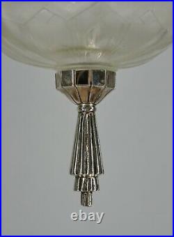HANOTS French 1930 art deco pendant chandelier. Lamp muller degué era France