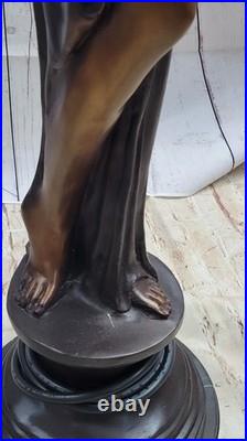 Handmade Stunning Large French Art Table lamp female bronze dancers Moreau