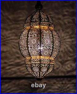 Handmade Vintage Look Moroccan Metal Ceiling Light Fixture Hanging Lantern Lamps