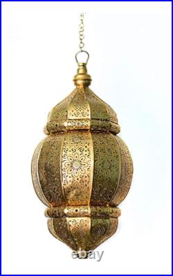 Handmade Vintage Look Moroccan Metal Ceiling Light Fixture Hanging Lantern Lamps