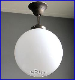Hängelampe Deckenlampe Art Deco Jugendstil Bauhaus Opalglas Kugel Antik Lampe
