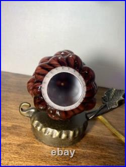 Hanging Glass Art Deco Grape Cluster Table Desk Lamp Arched Cast Metal Arm Vine