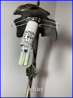 Hanging Glass Art Deco Grape Cluster Table Desk Lamp Arched Cast Metal Arm Vine