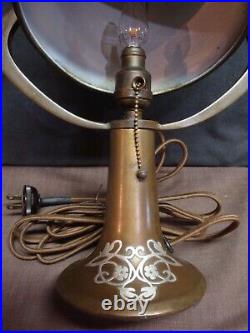 Heintz Helmet Lamp Silver Over Bronze Art Deco