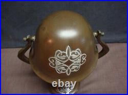 Heintz Helmet Lamp Silver Over Bronze Art Deco