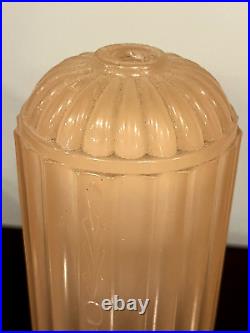 HouzeX Aka Houze Glass Co. Art Deco Coralex Pink Skyscraper Boudoir Lamp (19D)