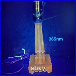 Houze Pink Glass Skyscraper Boudoir Table Lamp Art Deco Antique Vintage Glows