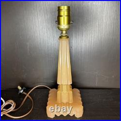 Houze Pink Glass Skyscraper Boudoir Table Lamp Art Deco Antique Vintage Glows