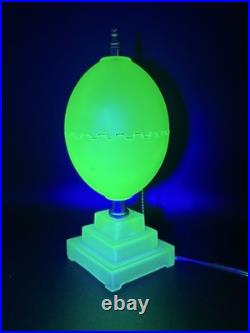 Houzex Art Deco Green Uranium Glass Egg Lamp