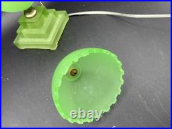 Houzex Art Deco Green Uranium Glass Egg Lamp