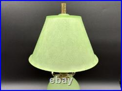 Houzex Art Deco Green Uranium Glass Lamp And Shade