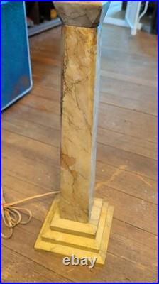 Huge Tall 29 Antique Marble Alabaster Table Lamp Art Deco Nouveau Tier Rare Vtg