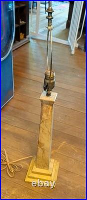 Huge Tall 29 Antique Marble Alabaster Table Lamp Art Deco Nouveau Tier Rare Vtg