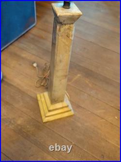 Huge Tall 29 Antique Marble Alabaster Table Lamp Art Deco Nouveau Tier Rare Vtg