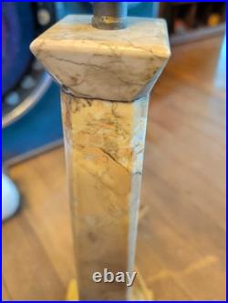 Huge Tall 29 Antique Marble Alabaster Table Lamp Art Deco Nouveau Tier Rare Vtg