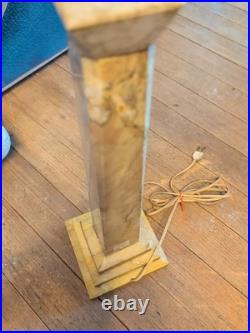 Huge Tall 29 Antique Marble Alabaster Table Lamp Art Deco Nouveau Tier Rare Vtg