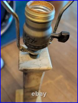 Huge Tall 29 Antique Marble Alabaster Table Lamp Art Deco Nouveau Tier Rare Vtg