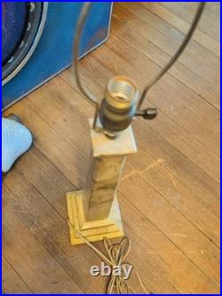 Huge Tall 29 Antique Marble Alabaster Table Lamp Art Deco Nouveau Tier Rare Vtg