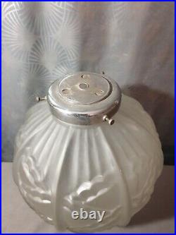 Huge art deco glass globe 1920 1930 for lamp chandelier sconce in excellent condition