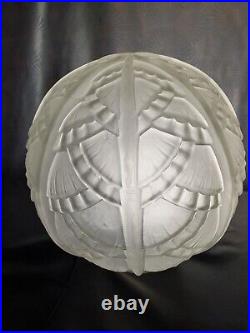 Huge art deco glass globe 1920 1930 for lamp chandelier sconce in excellent condition