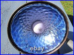 Industrial Art Deco Blue Mercury Shade Glass Reflector Light Lamp Steampunk