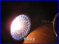 Industrial Art Deco Blue Mercury Shade Glass Reflector Light Lamp Steampunk