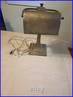 Interior Design Antique Bankers Lamp Art Deco Desk Study Decor Vintage