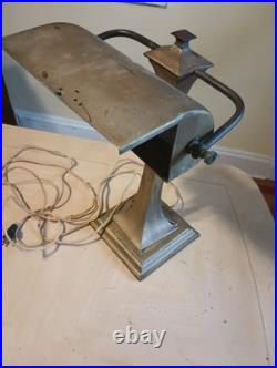 Interior Design Antique Bankers Lamp Art Deco Desk Study Decor Vintage