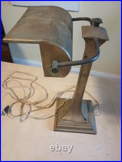 Interior Design Antique Bankers Lamp Art Deco Desk Study Decor Vintage